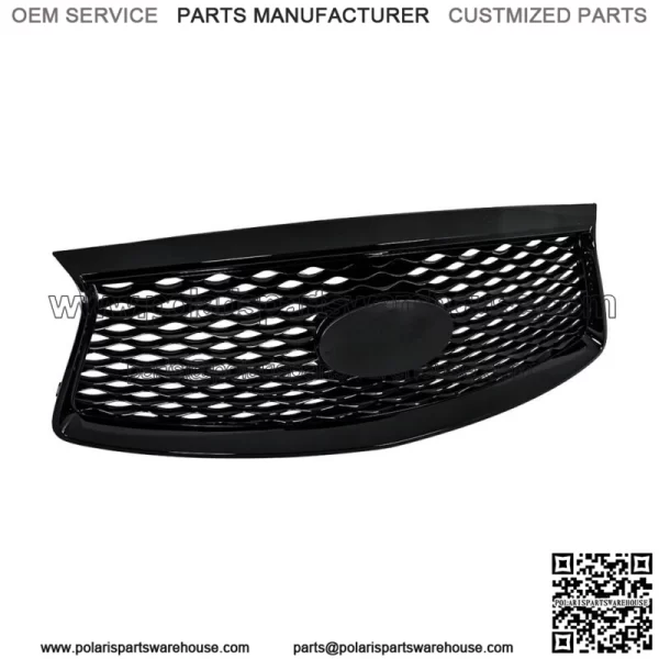 Front Bumper Upper Grille Grill Gloss For 2016-2019 2020 INFINITI QX60 Black - Image 3
