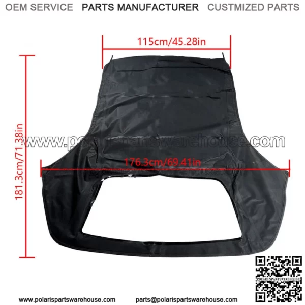 Convertible Soft Top For 1986-1993 3-Series E30 Black Twill & Plastic Window - Image 2