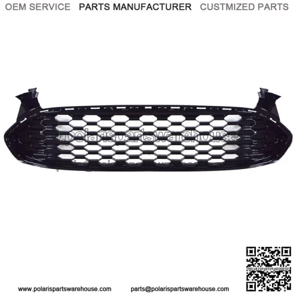 For 2013 2014 2015 2016 Ford Fion Gloss Black Honeycomb Front Grille - Image 2
