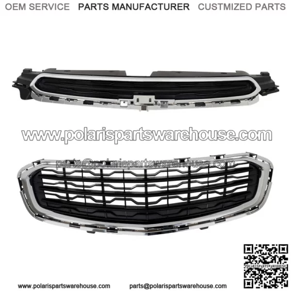 Front Upper+Lower Grille Chrome For 2015 Chevy Cruze 2016 Cruze Limited - Image 2