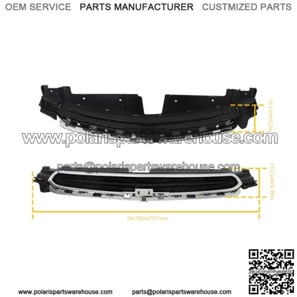 Front Upper+Lower Grille Chrome For 2015 Chevy Cruze 2016 Cruze Limited - Image 3