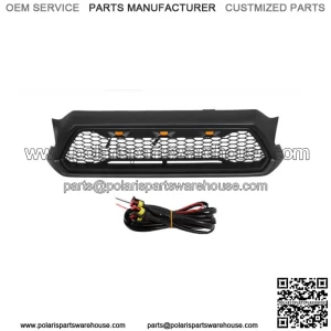 For 2012-2015 Toyota Tacoma Matte Black Front Grille Bumper Grill W/ LED lights