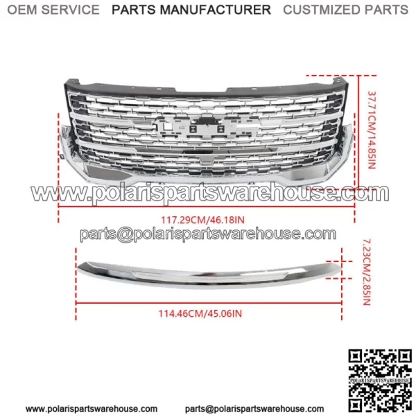 For 2020 2021 2022 GMC Acadia Front Upper Grille Denali & Hood Front Molding - Image 2