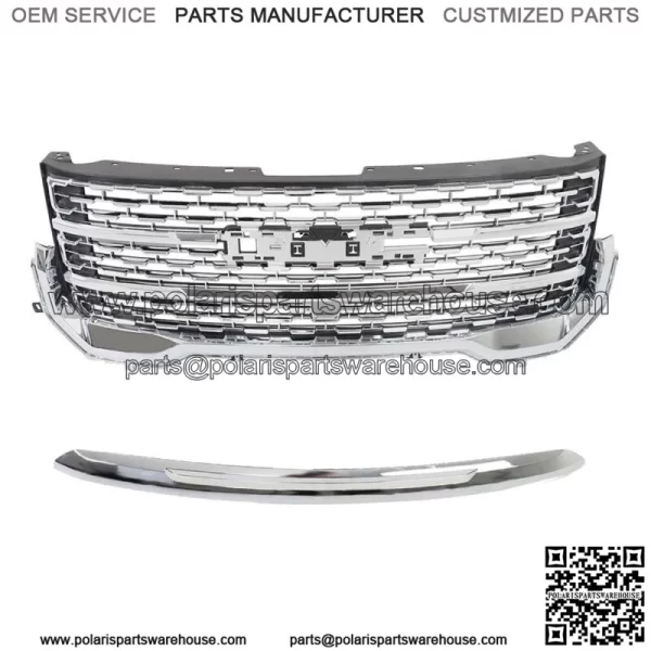 For 2020 2021 2022 GMC Acadia Front Upper Grille Denali & Hood Front Molding - Image 3