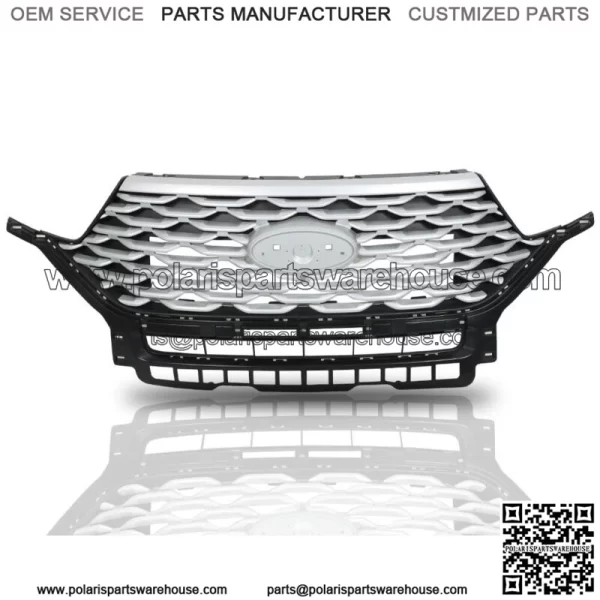 For 2020-2022 Ford Explorer Silver Front Bumper Grille Upper Mesh Grill Radiator - Image 2