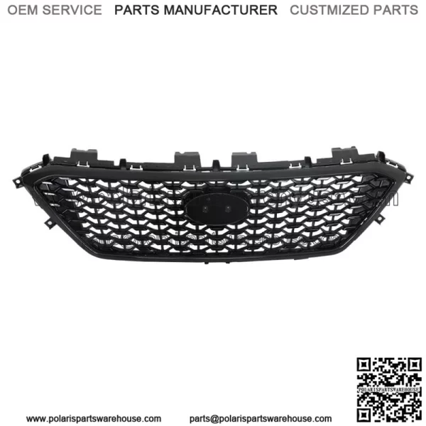 For 2015-2017 Hyundai Sonata Front Upper Grille Black W/O Radar Hole Plastic