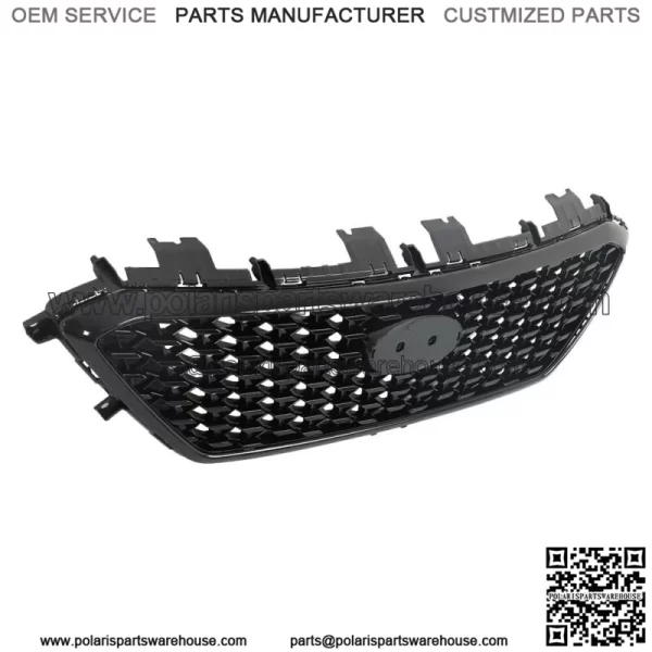 For 2015-2017 Hyundai Sonata Front Upper Grille Black W/O Radar Hole Plastic - Image 3
