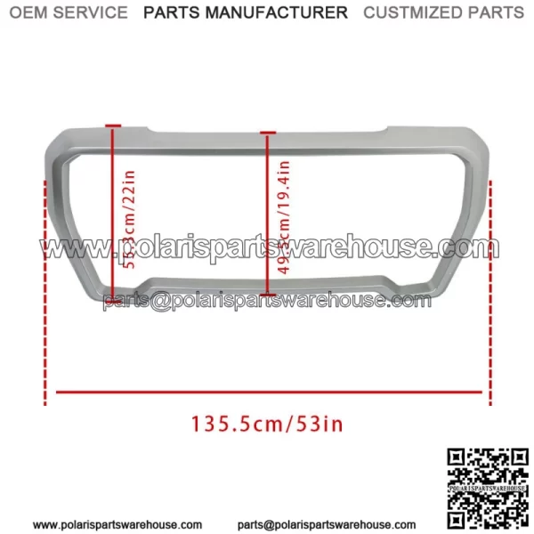 Silver Front Grille Grill Outer Frame Suround For 2019 2020 2021 GMC Sierra 1500 - Image 2