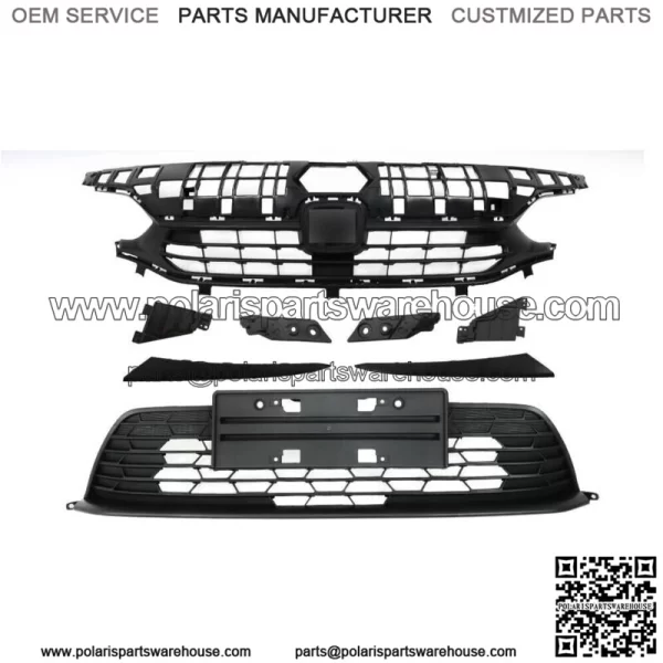 For 2022-2023 Honda Civic Front Bumper Upper&Lower Grill+Headlight Eyelid
