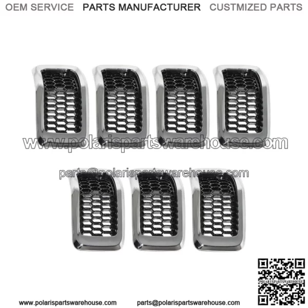Fit For Jeep Cherokee  2014-2018 7X Chrome Black Honeycomb Mesh Grille Inserts - Image 3