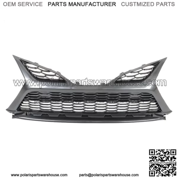 Front Lower Grille For 2021-2022 Toyota Camry SE XSE Gray W/O Radar Hole - Image 2