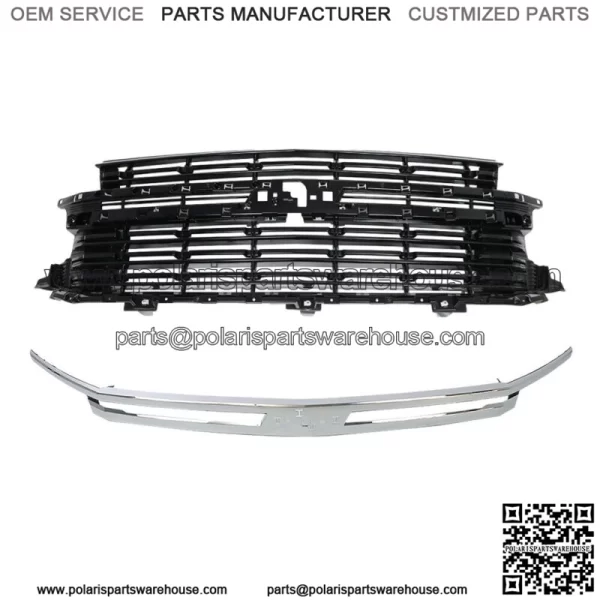 For 2021 2022 Chevrolet Suburban Tahoe LS LT Front Grille Bright Chrome & Black - Image 2