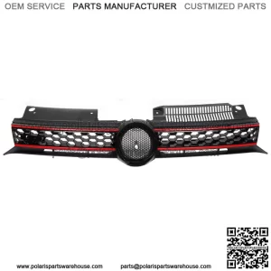 For Volkswagen Golf MK6 2010-2012 2013 Upper Hood Grille Honeycomb Black Plastic