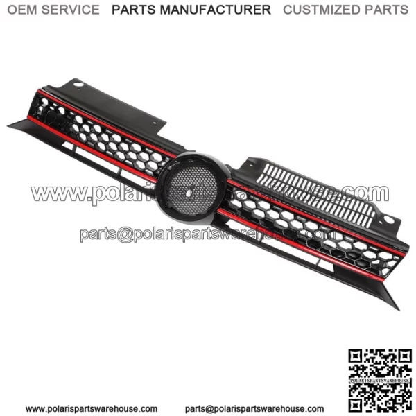 For Volkswagen Golf MK6 2010-2012 2013 Upper Hood Grille Honeycomb Black Plastic - Image 3