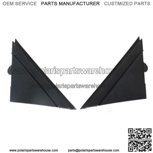 Fit For 2012-17 Fiat 500 Left & Right Door Mirror Flag Cover Moldings Gloss BLK