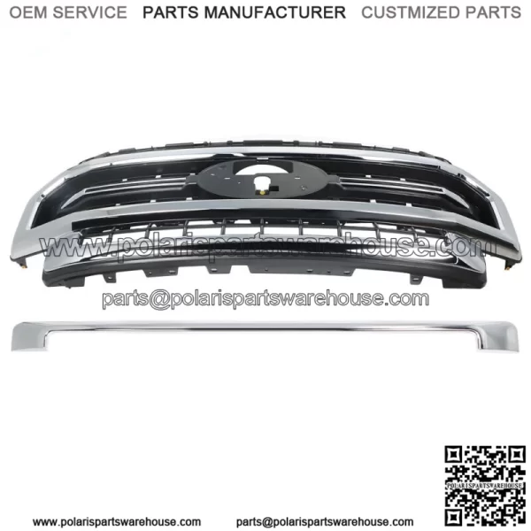 For Ford  F-250 F-350 2020-2022 Lariat Chrome Grill Satin Aluminum&Black