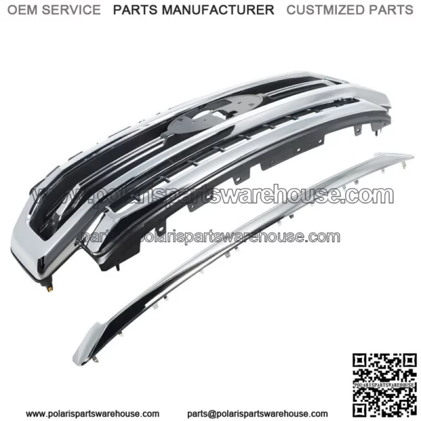 For Ford  F-250 F-350 2020-2022 Lariat Chrome Grill Satin Aluminum&Black - Image 2