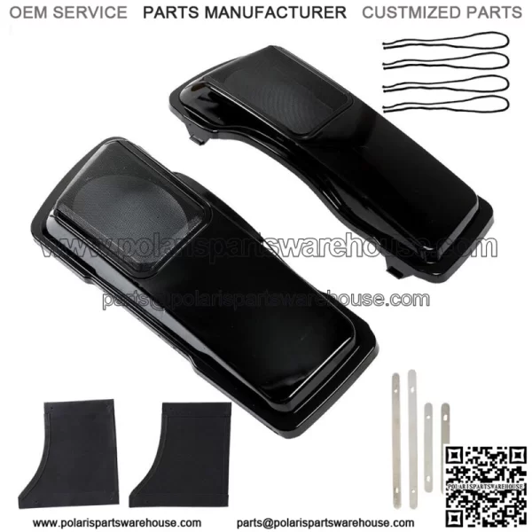 6??9" Vivid Black Speaker Lids For Touring 1994-2013 Saddlebags CVO Style