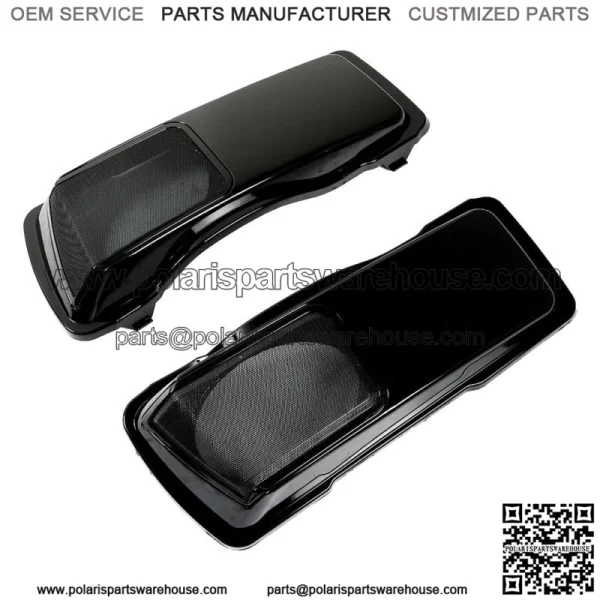 6??9" Vivid Black Speaker Lids For Touring 1994-2013 Saddlebags CVO Style - Image 3