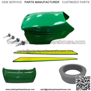 New Upper &Lower Hood/Bumper/Foam Isolator/LH&RH Stickers Fits John Deere 345 UP