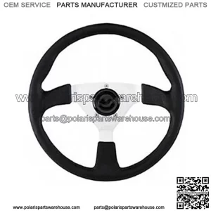 3 Spoke 13.5" Steering Wheel #191-14 & Adapter 04-09 Yamaha Rhino - Silver (Fits: Yamaha Rhino 660)