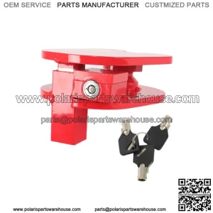 Steel Ball and Ring Hitch Lock Electro-Plated and Powder Coated Finish Red
