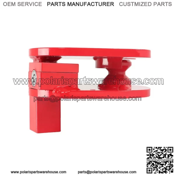 Steel Ball and Ring Hitch Lock Electro-Plated and Powder Coated Finish Red - Image 3