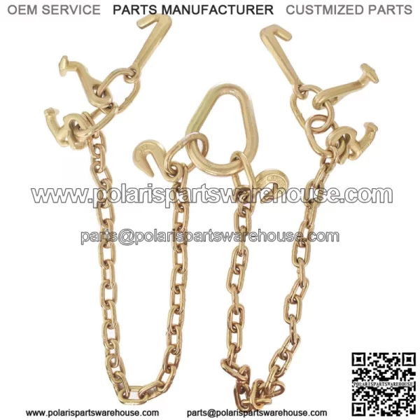 RJT Hook Chain V Bridle Tow Truck Winch Cable Pull Wrecker Recovery Grab 36'' - Image 2