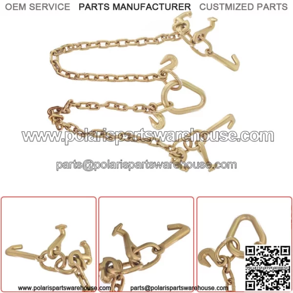 RJT Hook Chain V Bridle Tow Truck Winch Cable Pull Wrecker Recovery Grab 36'' - Image 5