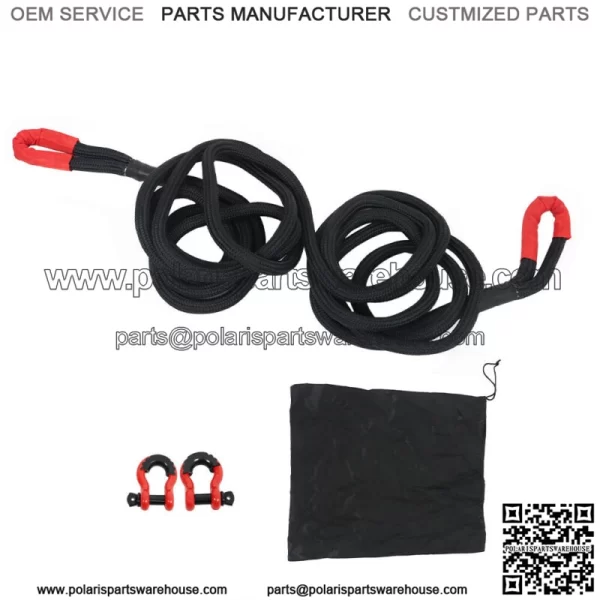 1" ?? 30ft Kinetic Recovery Rope Towing Rope W/2 D Ring Shackles 41500 LBS - Image 2