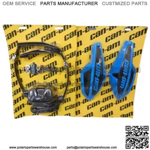Can-Am Blue Wind Deflector Hand Guard Kit w/ Mounting Kit Complete Wrap Around