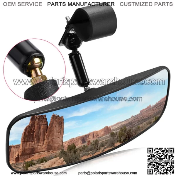 UTV Rear View Center Mirror Convex For 1.75"-2" Kawasaki Teryx Kubota RTV X-1120 For: More than one vehicle