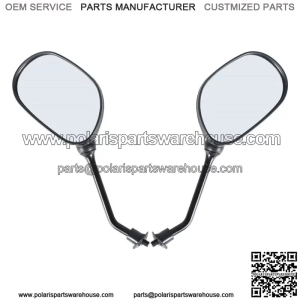 ATV Universal Rear View Side Mirrors With 7/8" Handlebar Mount For Honda Yamaha - Image 2