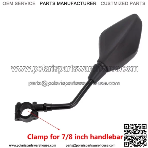 Mirror for Motorbike, Motorcycle Rearview Mirror, Motorbike Mirror Universal 7/8 inches 22mm, High Definition, with M8 M10 Clockwise and Counter Clockwise Threaded Bolts, for Motorcycle ATV Scooter - Image 2