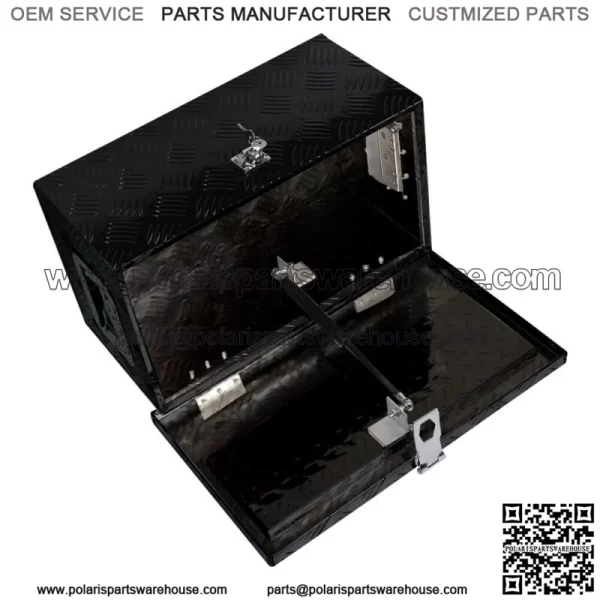 20 Inch Black Aluminum Tool Box for atv Car Pickup Trunk Storage with Lock & Key - Image 2