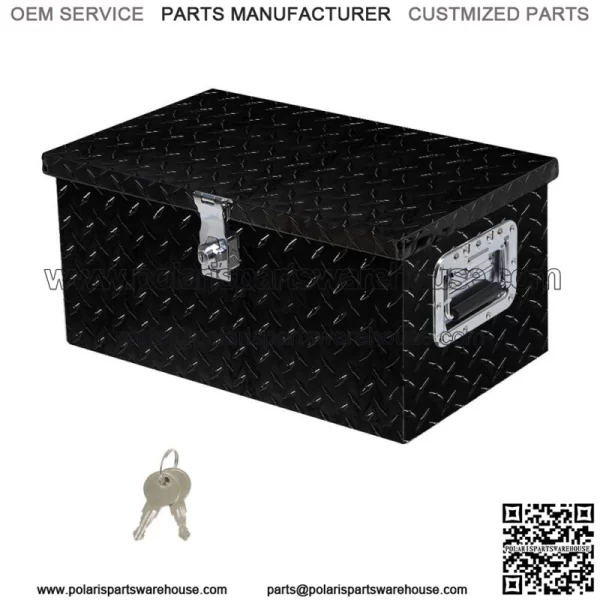 Black Aluminum Diamond Plate for Garage Pickup Traile Tool Box 20" x 12" x 9.5'' - Image 2