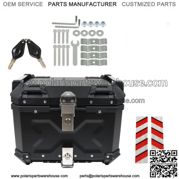 45L Motorcycle Luggage Waterproof Tail Box Scooter Trunk Storage Top Case Balck