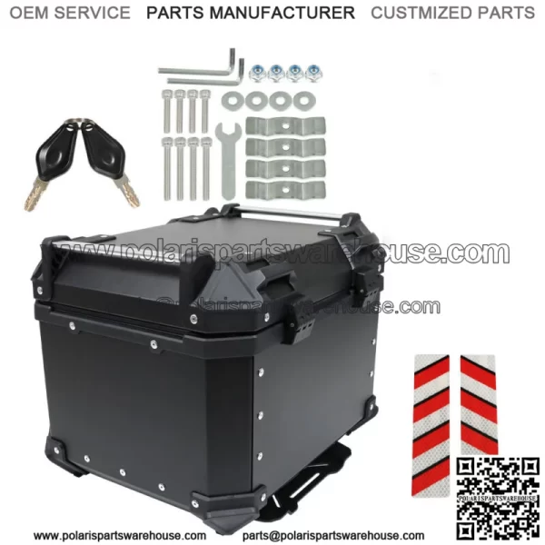 45L Motorcycle Luggage Waterproof Tail Box Scooter Trunk Storage Top Case Balck - Image 2