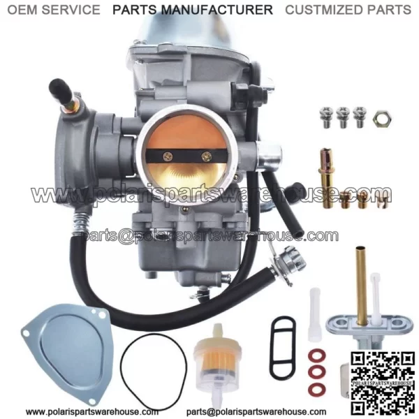 Carburetor W/Fuel Gas Petcock Valve For 2002-2008 Yamaha Grizzly 660 - Image 3
