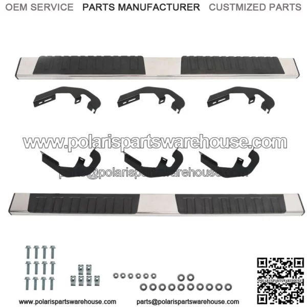 6" Running Boards For Silverado GMC Sierra Double Extended Cab 2007-18 Side Step - Image 3