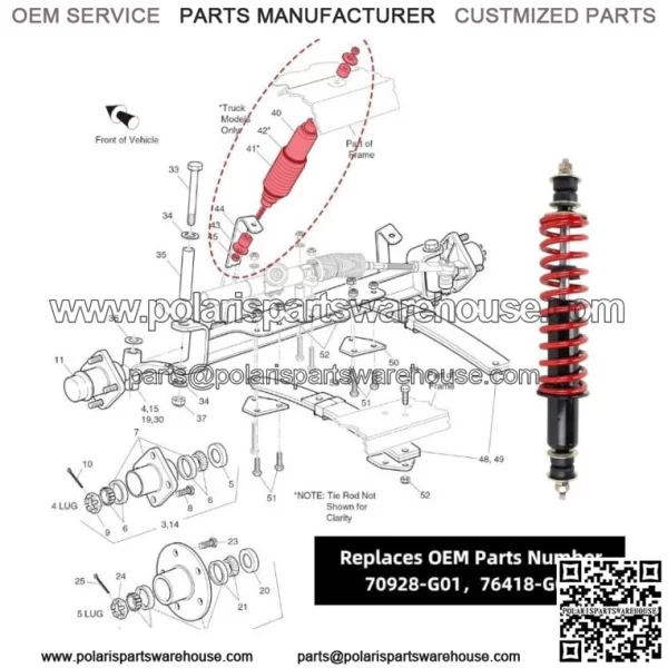 Golf Cart Front/Rear Shock Absorber Kit Heavy Duty Coil Over Shocks - Image 2