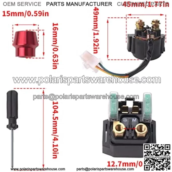 Left Handlebar Control Engine Start Run Off Headlight Switch and Starter Solenoid Relay for Yamaha Wolverine 350 YFM350F Big Bear 350 YFM350F/U Kodiak 400 4WD YFM400F Warrior 350 - Image 2