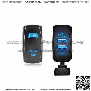 2pcs Rocker Switch LED Light Bar + USB Power Charger 5 Pin For Car ATV UTV For: More than one vehicle