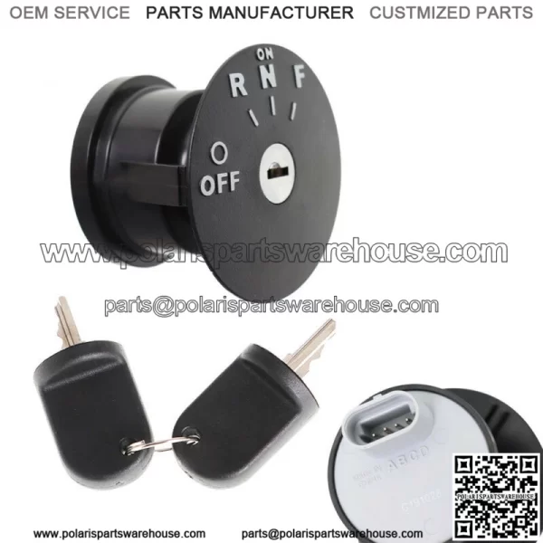 Ignition Key Switch & 2 Keys for 48V RXV EZGO Electric Golf Cart 2008 & Up - Image 2