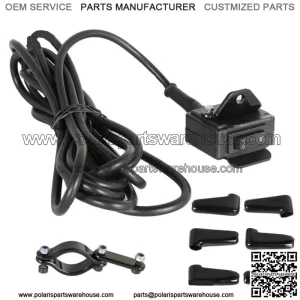 ATV 12V Handle Bar Control Switch & Mounting Bracket Winch Rocker Thumb Switch