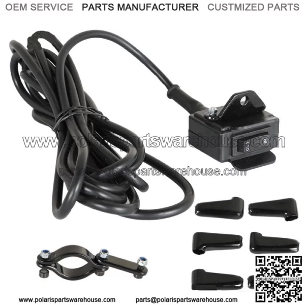 ATV 12V Handle Bar Control Switch & Mounting Bracket Winch Rocker Thumb Switch