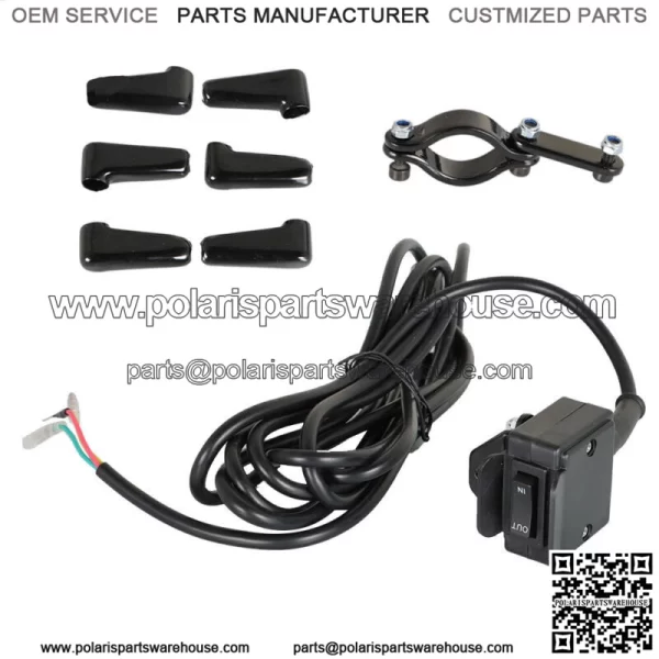 ATV 12V Handle Bar Control Switch & Mounting Bracket Winch Rocker Thumb Switch - Image 2