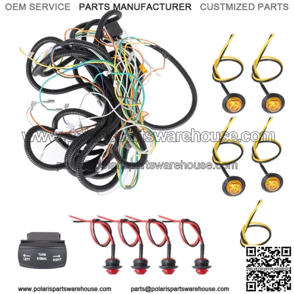 ATV Universal Rocker Switch Turn Signal Kit For Polaris Ranger General RZR UTV