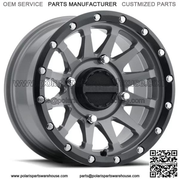 4 ATV/UTV Wheels Set 15in Raceline Trophy Gray 4/156 5+2 1KXP For: Polaris