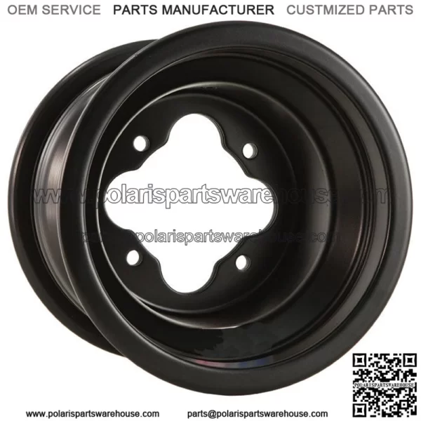 DWT Black A5 Rolled Lip 4+1 Front Rear Wheel 10" 10x5 4+1 4/110 Polaris RZR170
